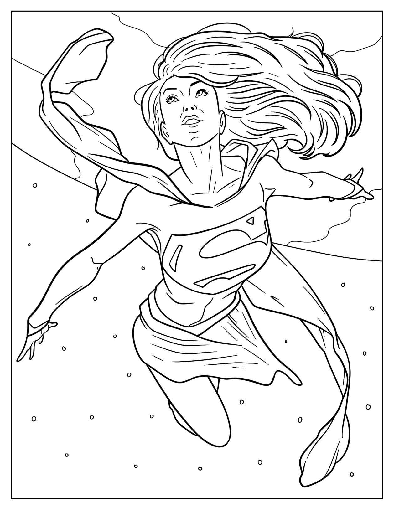 Supergirl Flying In Outerspace