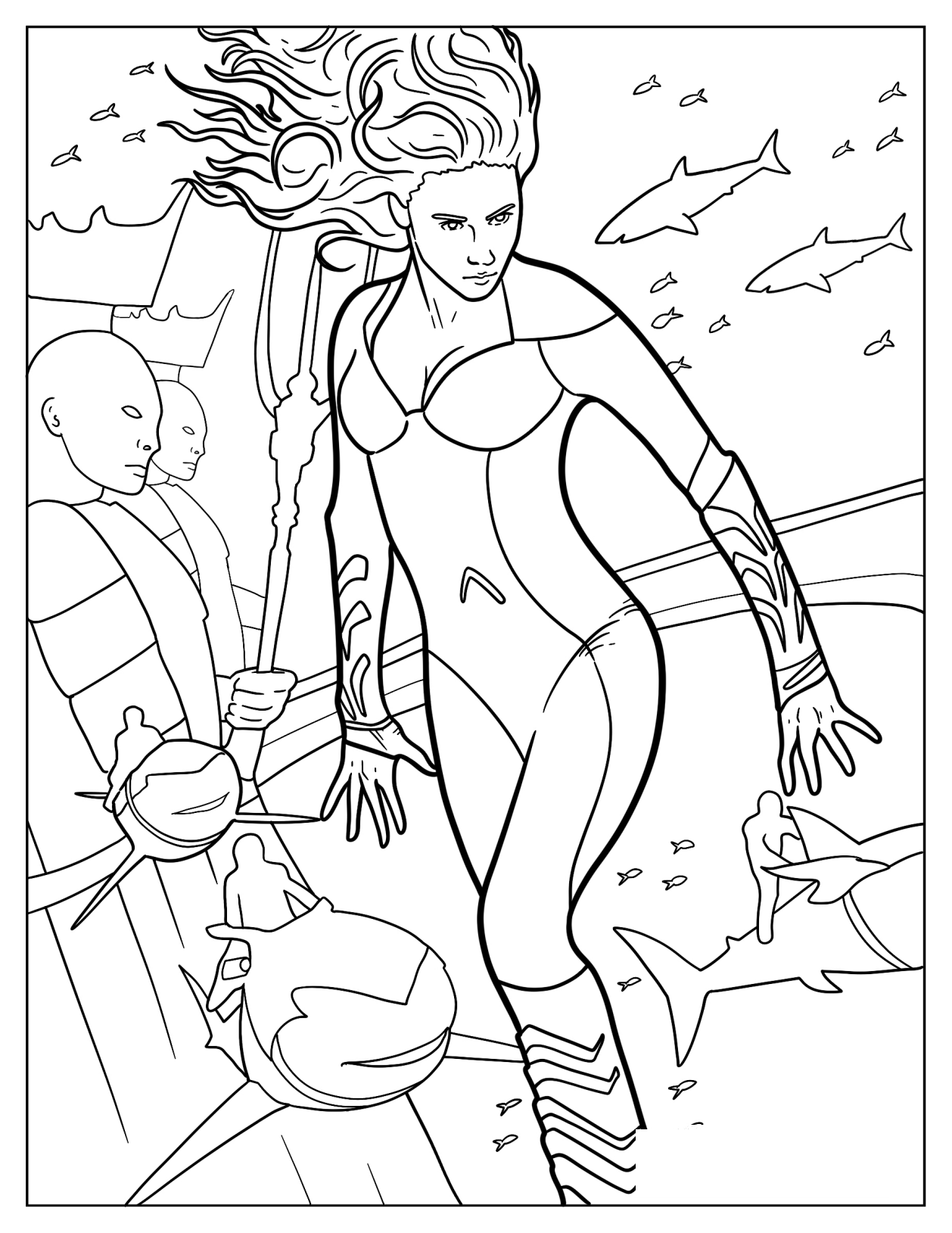 Realistic Mera In Atlantis Coloring Page