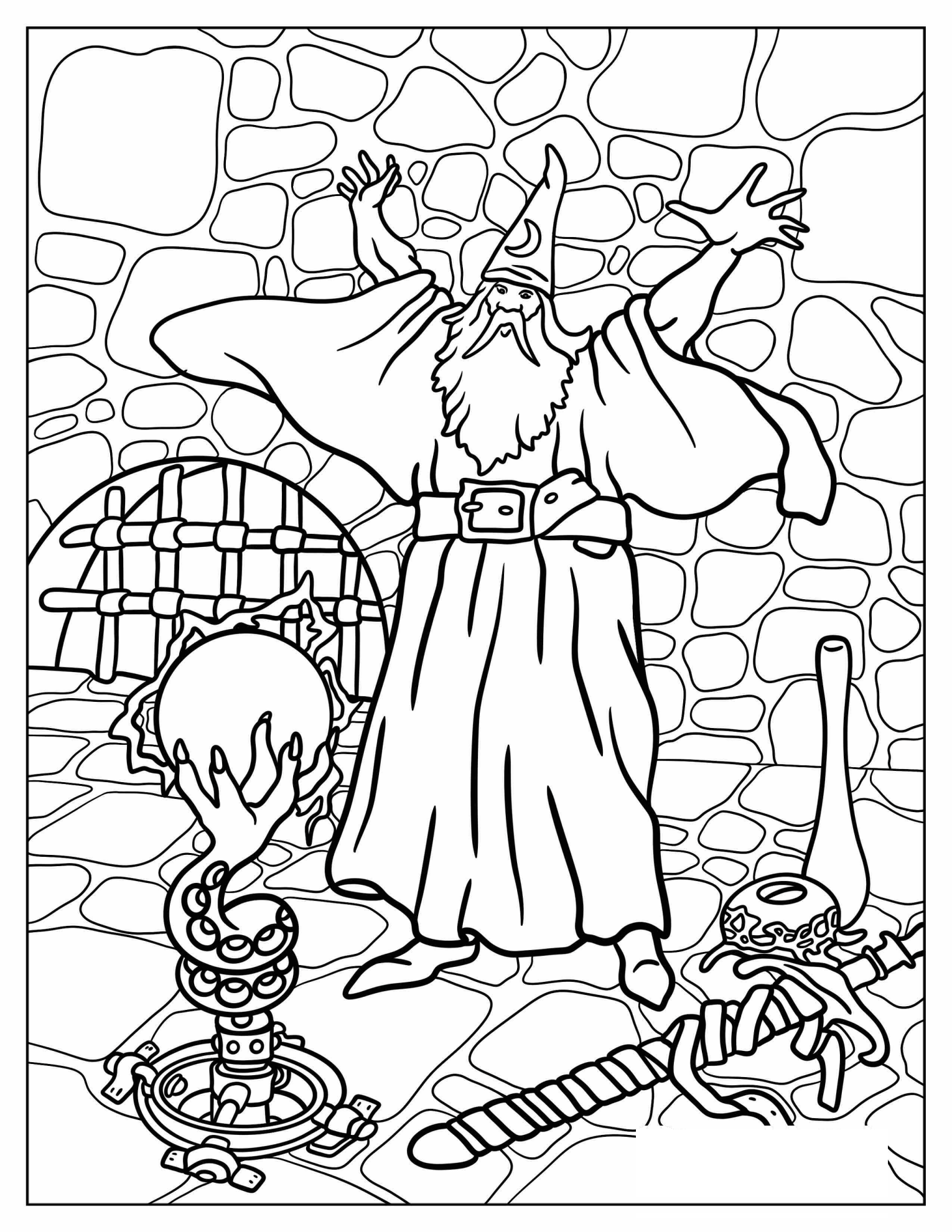 Wizard Casting Spell In Dungeon