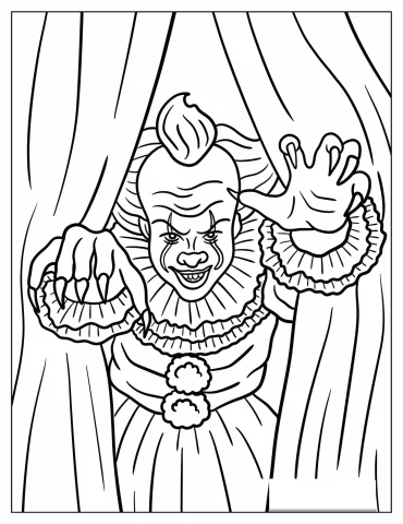 Pennywise With Sharp Claws Coloring Page