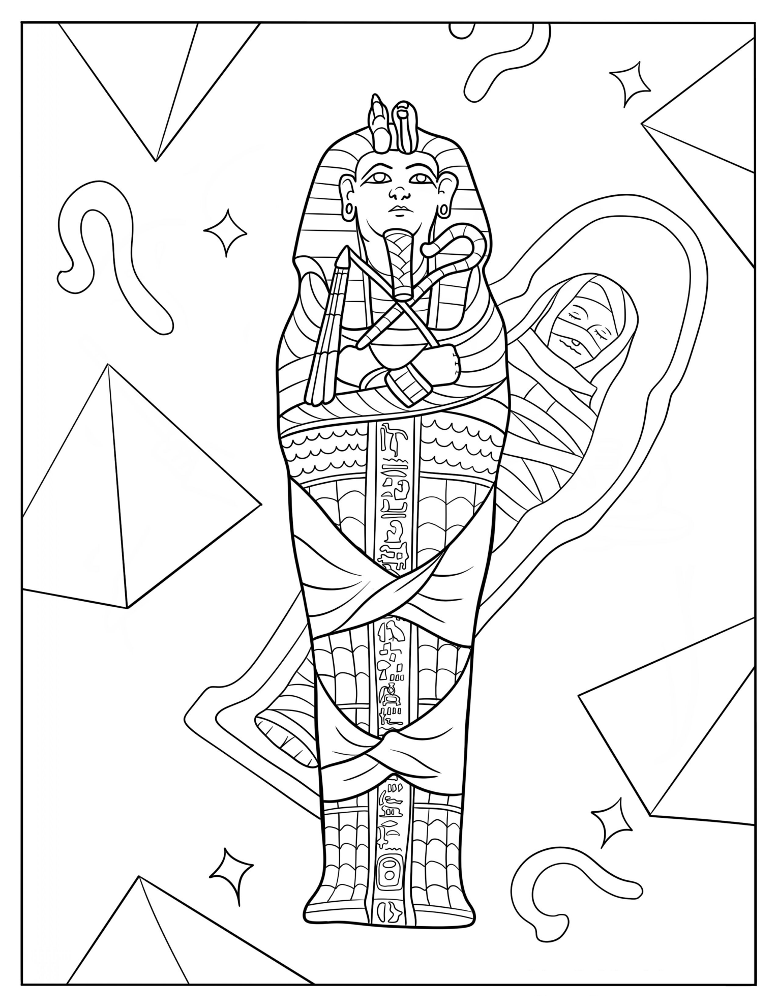 Egyptian Coffin With Mummy Inside