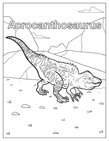 Acrocanthosurus Creeping Around The Mountain