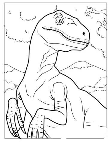 Close Up Of a Velociraptor Body To Color