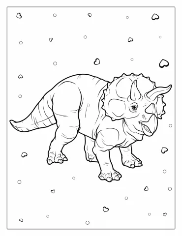 Realistic Triceratops Coloring Sheet