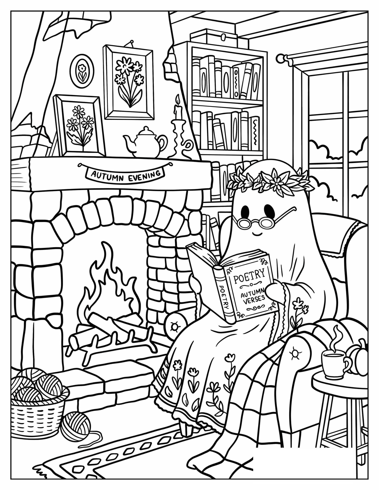 Grandmother Ghost Reading Poetry in the Living Room