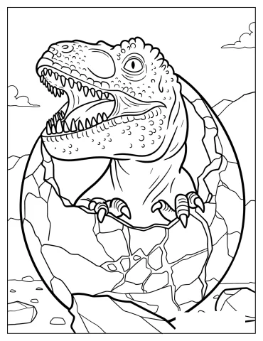 Scary Baby Dinosaur Hatching From Dinosaur Egg