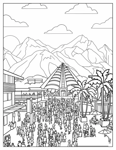 Jurassic World Theme Park Coloring Page