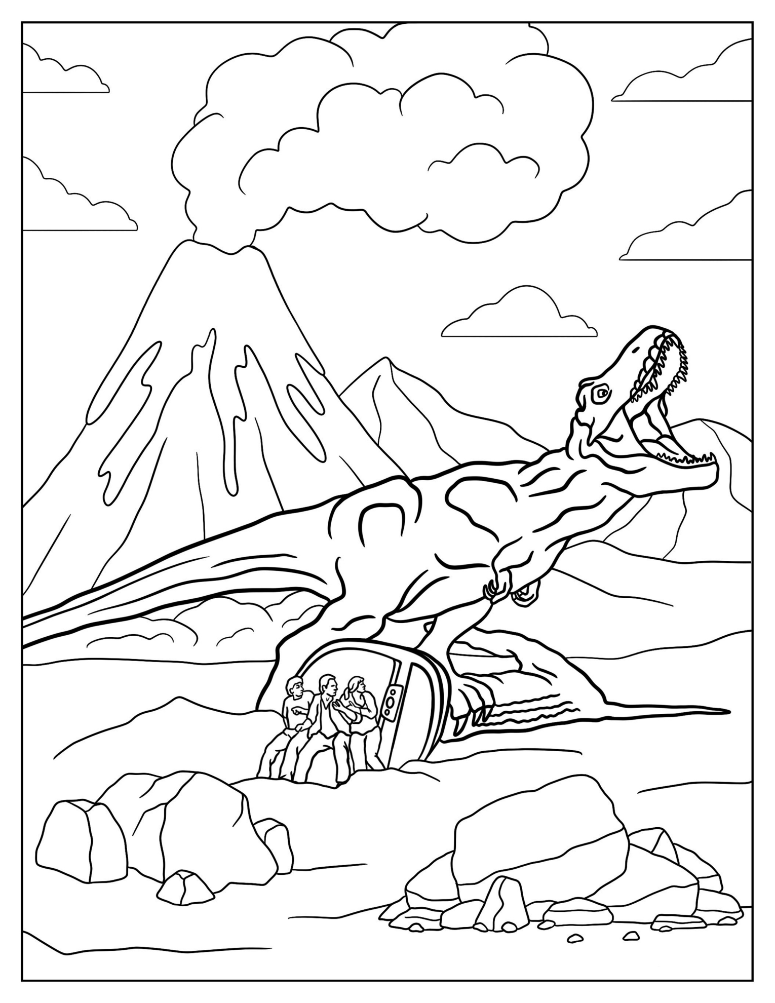 Large T-Rex From Jurassic World To Color