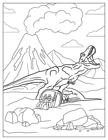 Large T-Rex From Jurassic World To Color