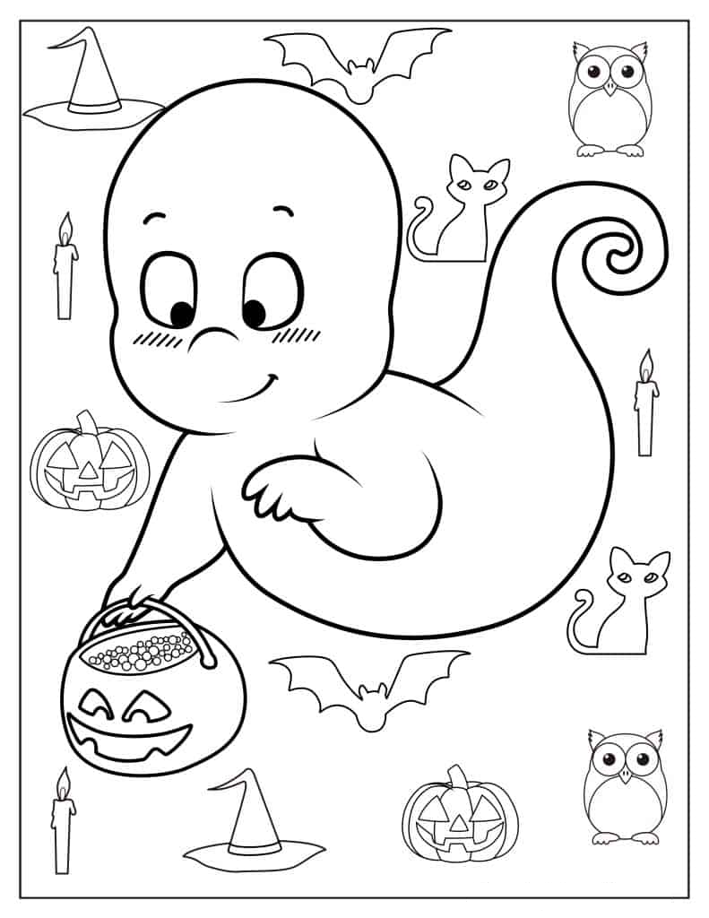 Cute-Casper-The-Ghost-Coloring-Sheet