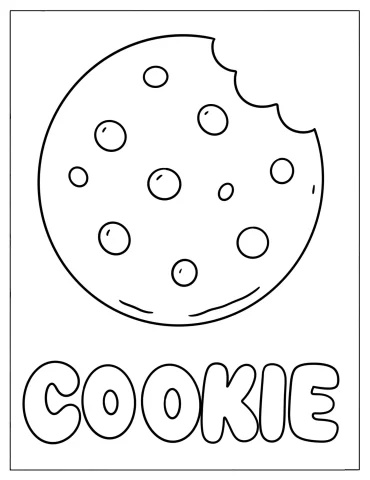 Chocolate Chip Cookie Coloring Page for Toddlers