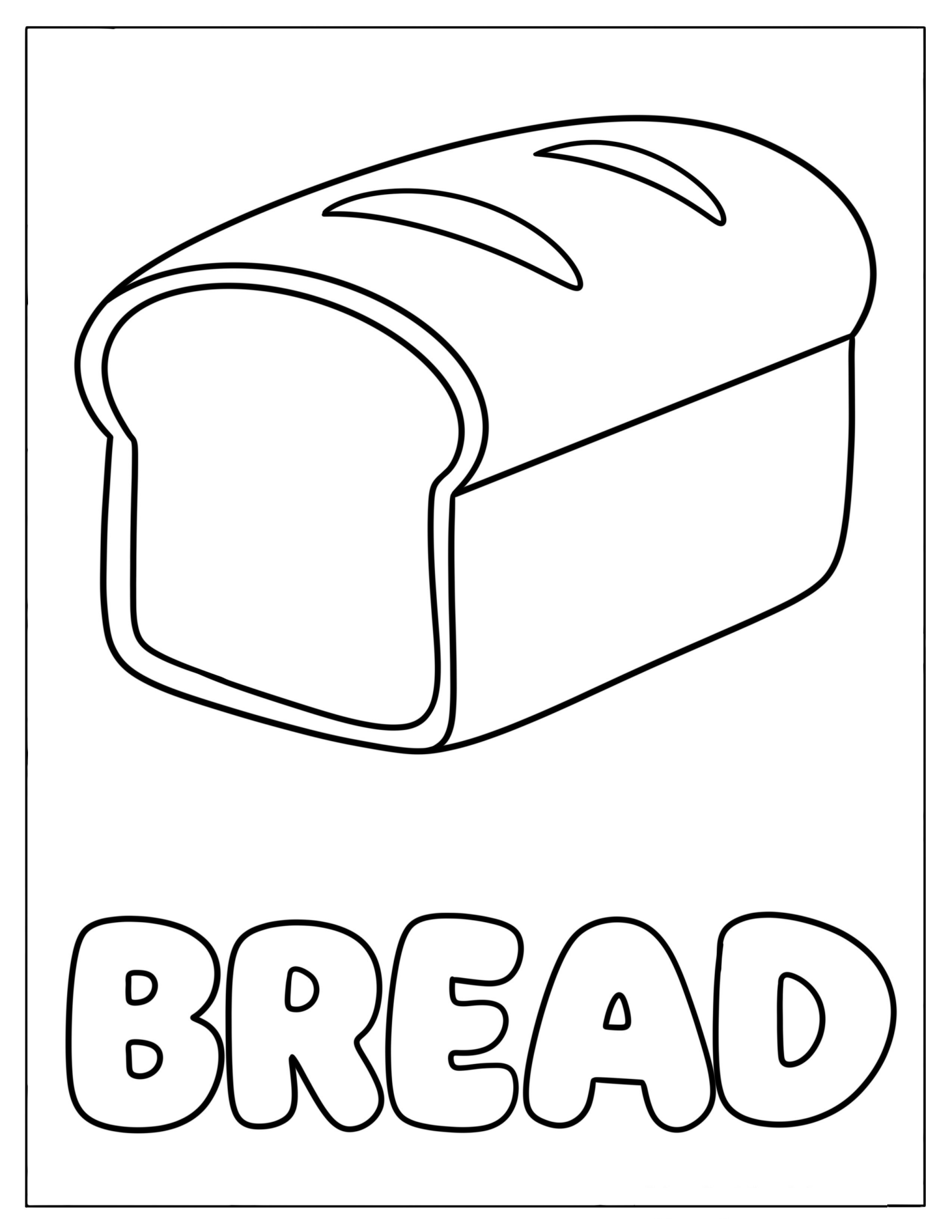 Loaf of Bread Coloring Page for Toddlers