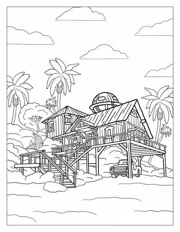 Lilo’s House Coloring Picture