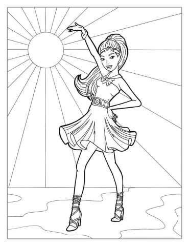 Barbie Dancing Coloring Page