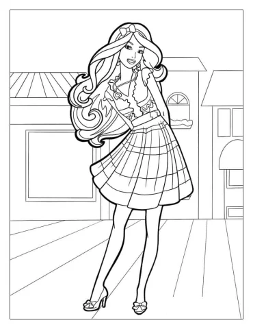 Barbie Out Shopping Coloring Sheet