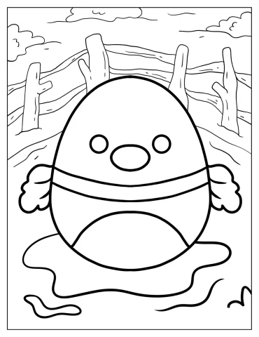 Avery The Duck Squishmallow In The Water Coloring Page