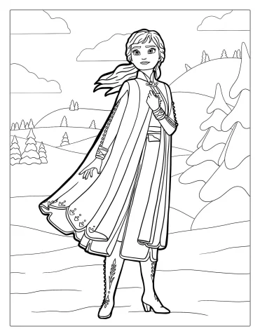 Anna Coloring Page For Kids