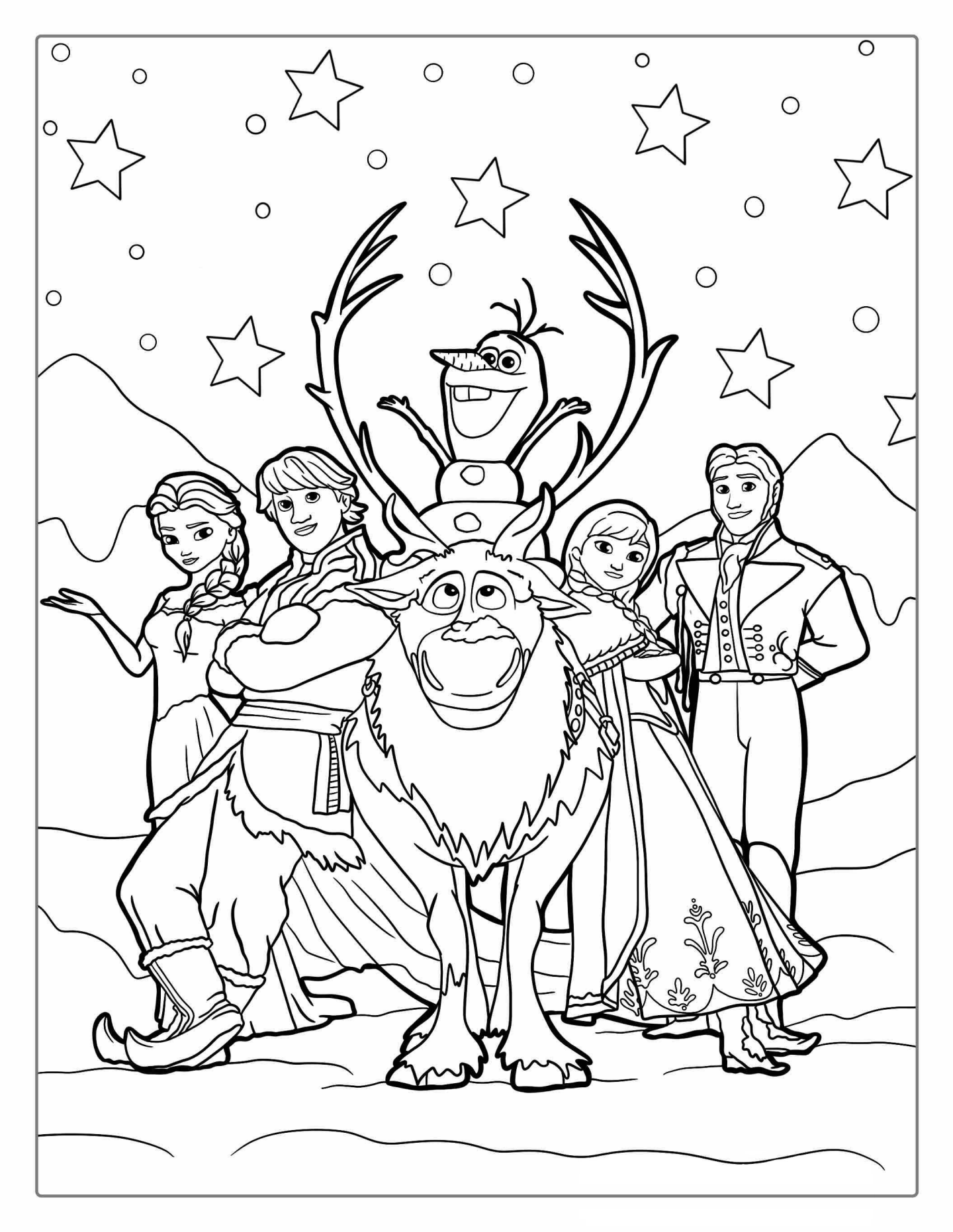 Coloring Page Of Frozen Characters