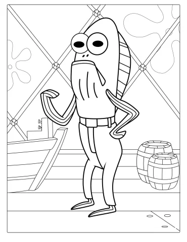 Fish Character From SpongeBob Tv Show To Color