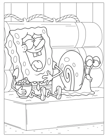 SpongeBob And Garry The Snail Laughing