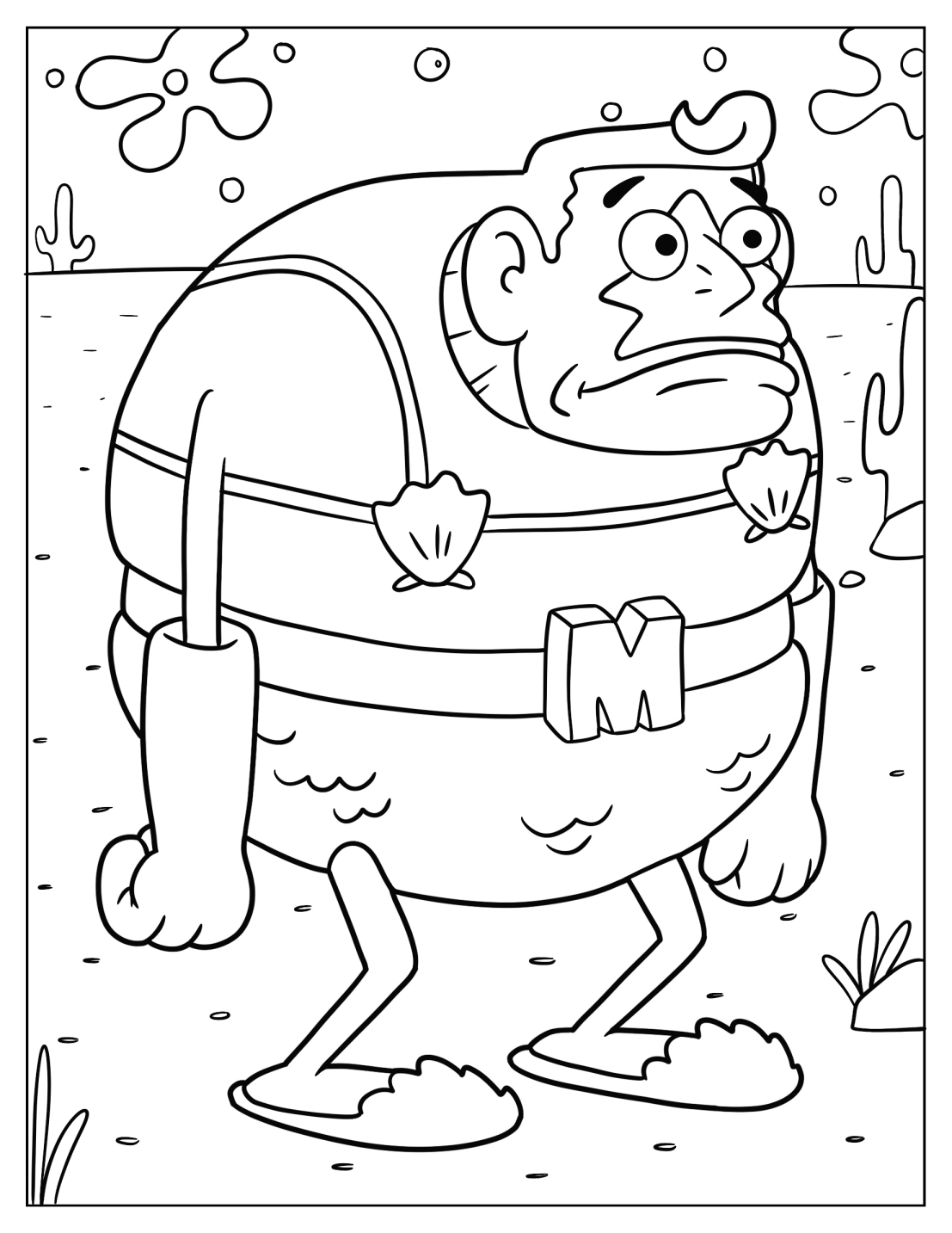 SpongeBob Mermaid Man Coloring Sheet