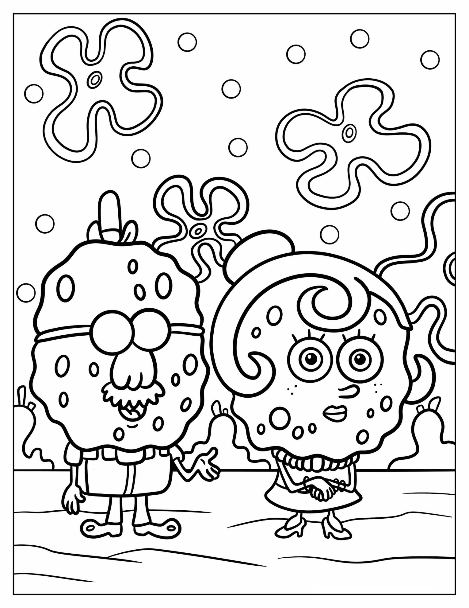 Harold and Margaret SquarePants Coloring Sheet