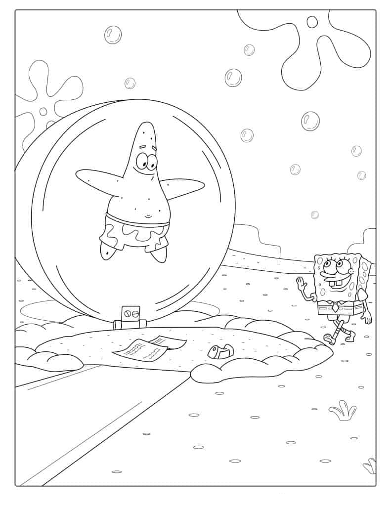 SpongeBob Saying Hello To Patrik Under His Rock
