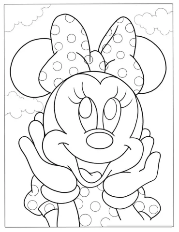 Blushing Minnie Mouse Coloring Page
