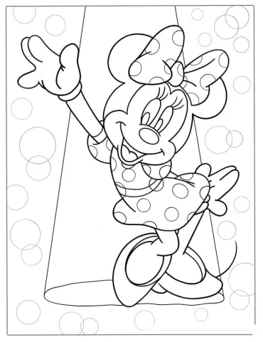 Dancing Minnie Mouse Coloring Page