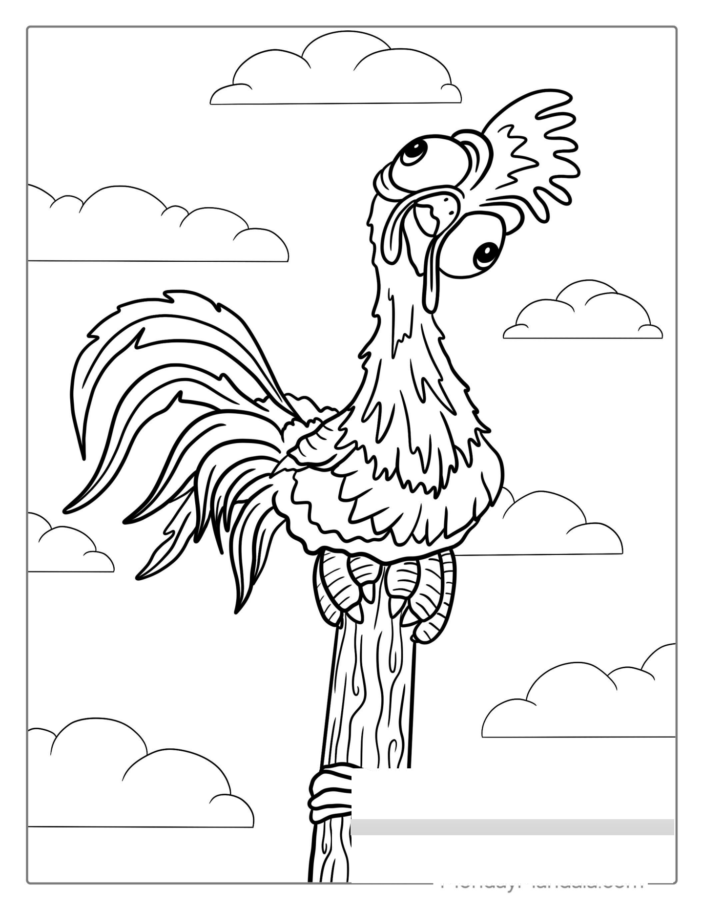 Coloring Page Of Hei Hei The Chicken