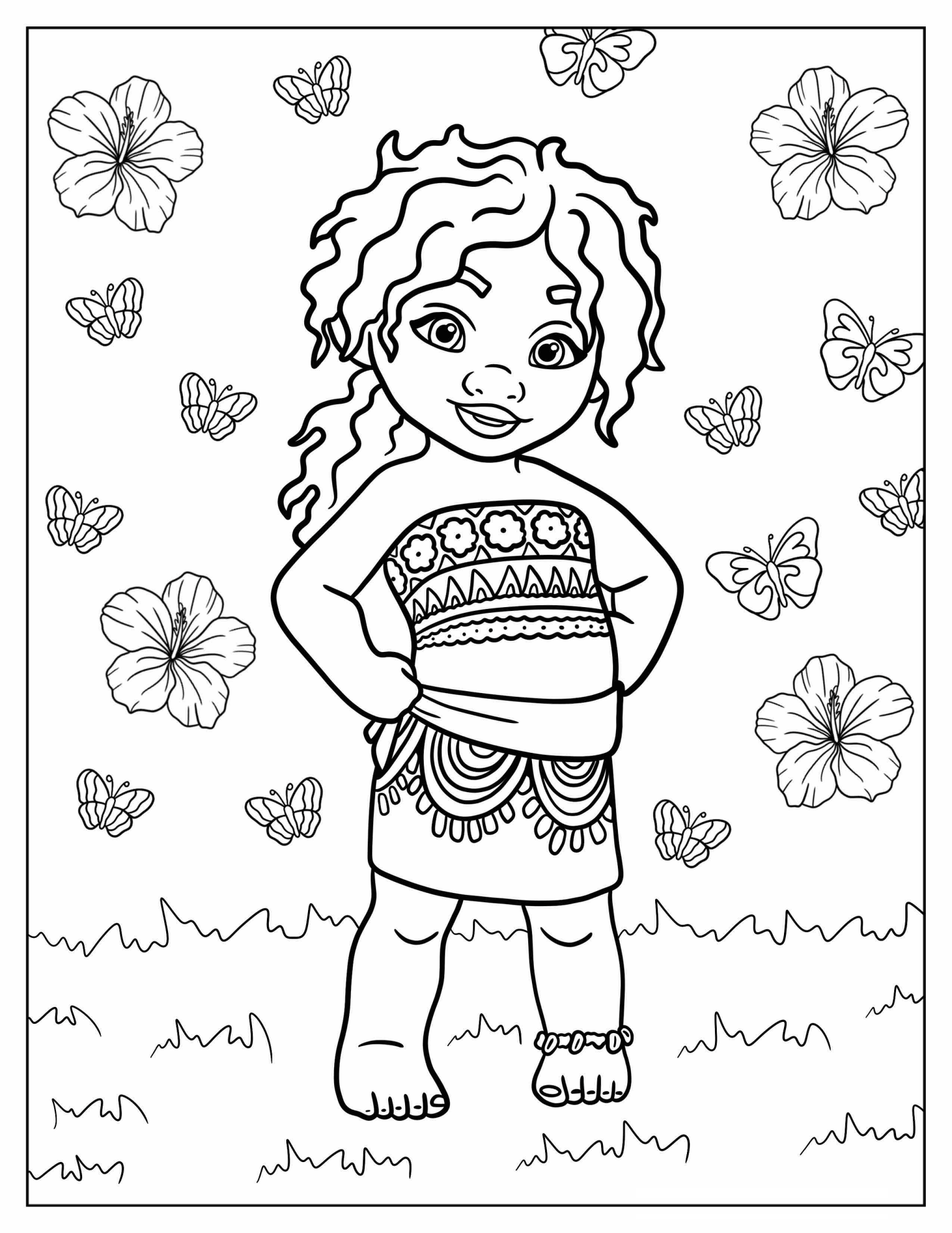 Kawaii Simea With Flowers And Butterflies