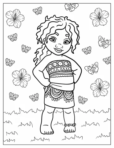 Kawaii Simea With Flowers And Butterflies