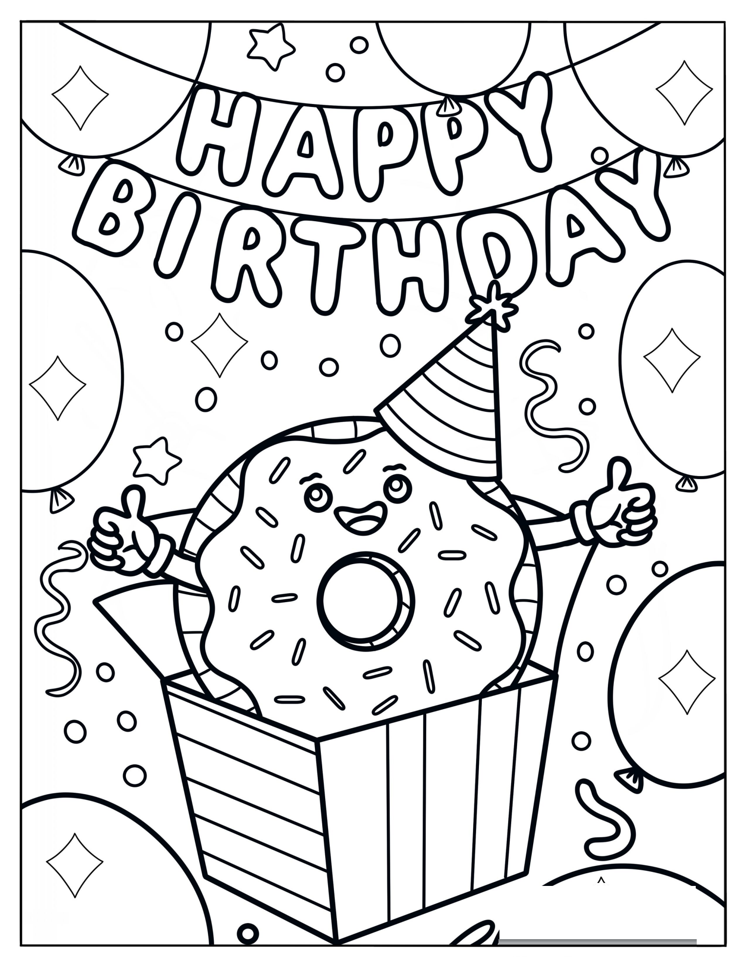 Birthday Donut Popping Out Of A Box