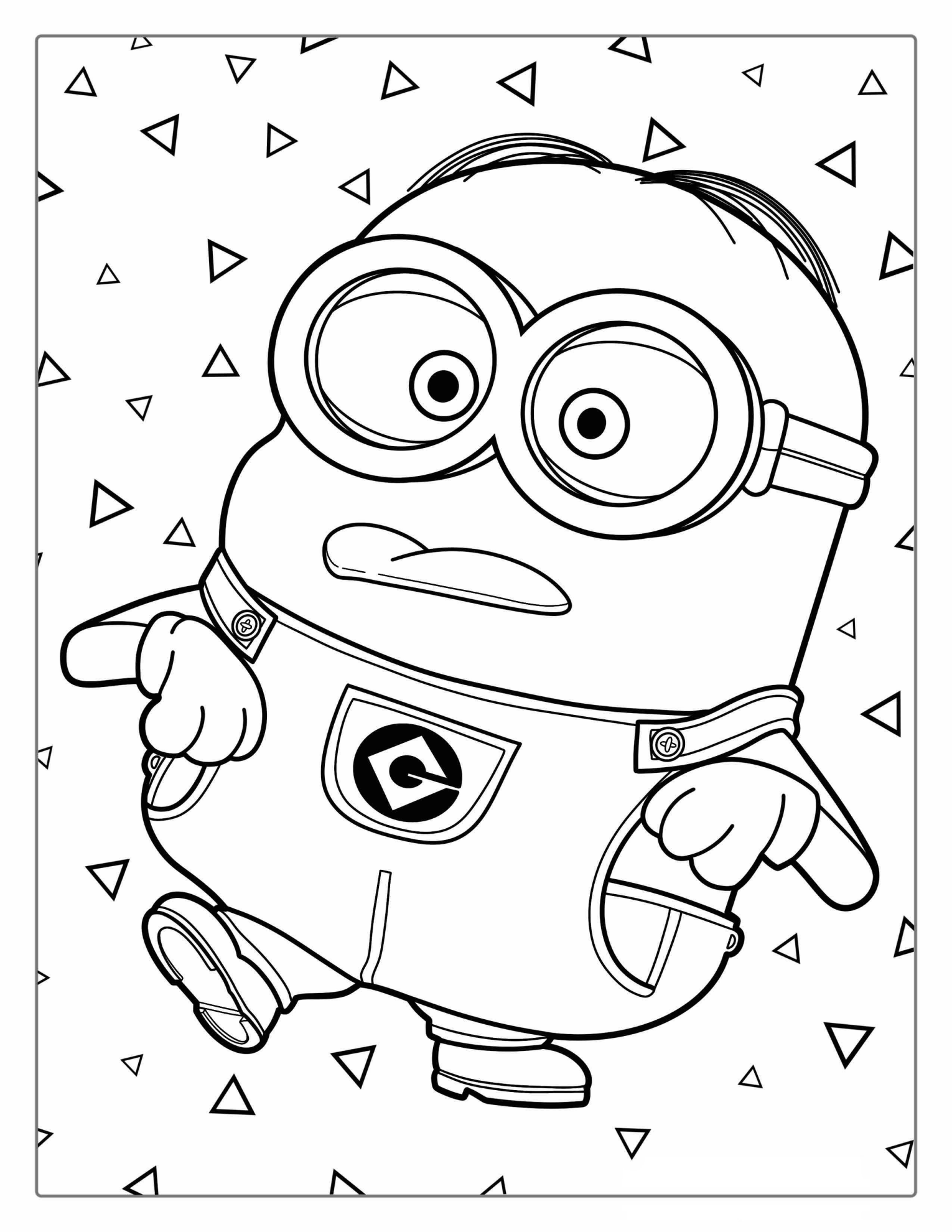 Bob Minion Poking Tongue Out Coloring Page