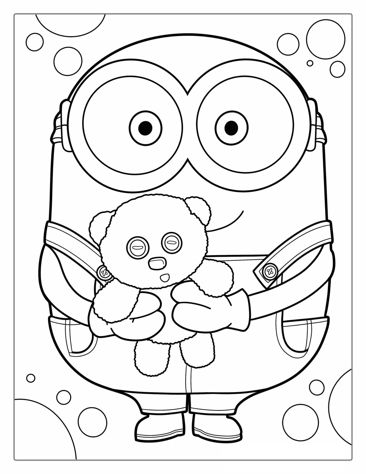 Easy Outline Of Minion Bob To Color For Kids