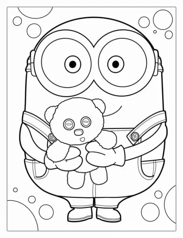 Easy Outline Of Minion Bob To Color For Kids