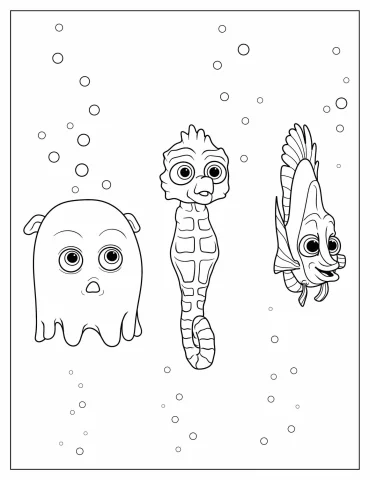 Coloring Page Of Sheldon, Pearl And Tad