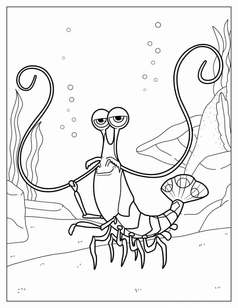 Jacques The Shrimp To Color
