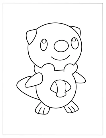 Easy Kawaii Otter Coloring Page For Kids