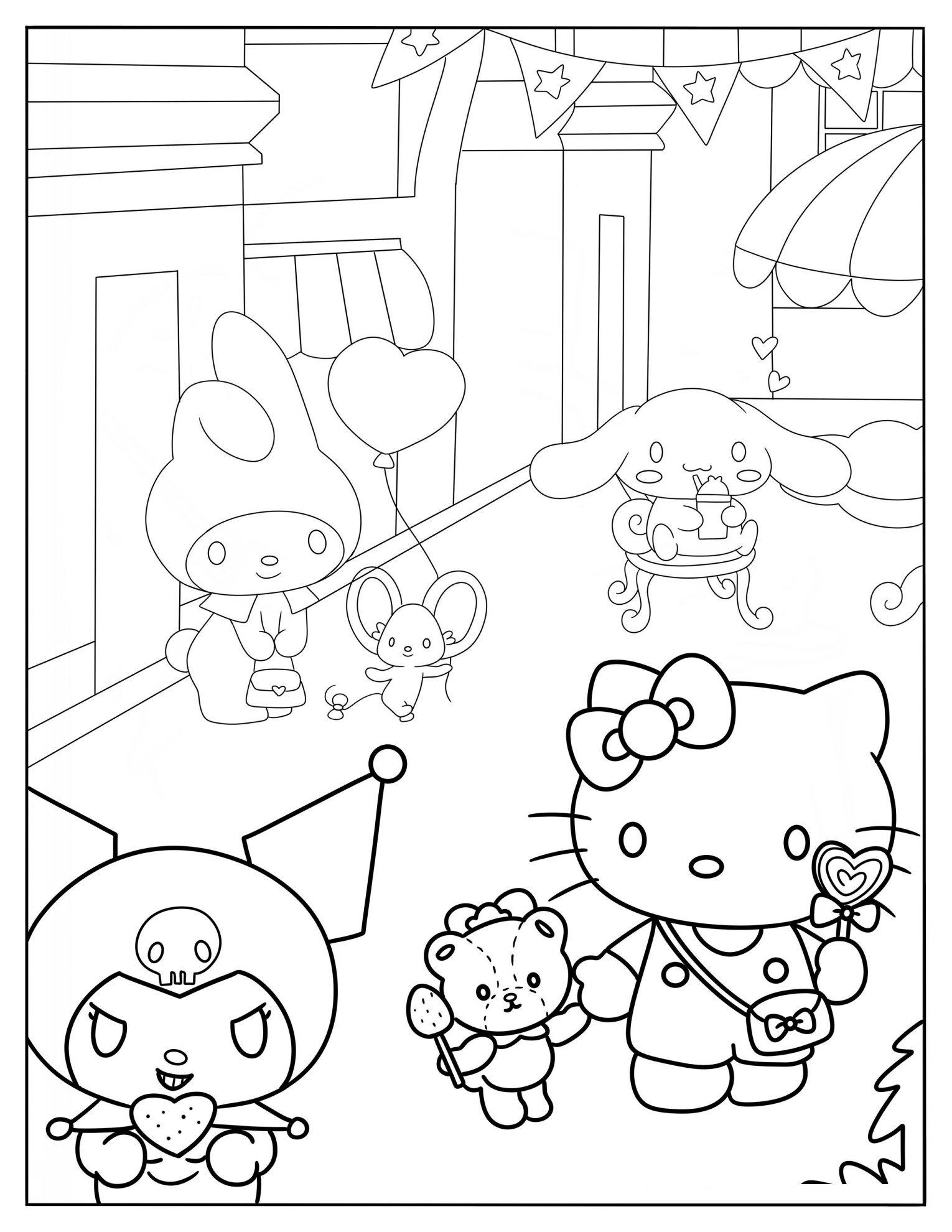 Kawaii Hello Kitty, Kuromi, My Melody, And Sanrio Friends