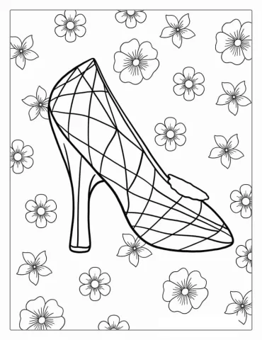 Cinderella Glass Slipper Coloring Page