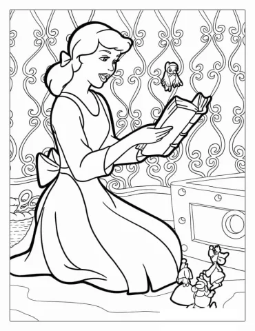 Detailed Coloring Page Of Cinderella
