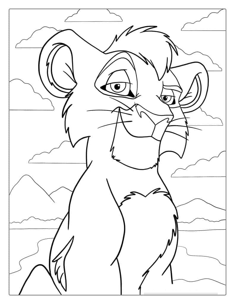 Coloring Sheet Of Kion Lion