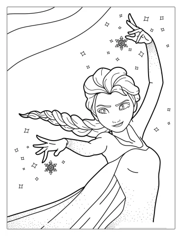 Detailed Magical Elsa Coloring Sheet