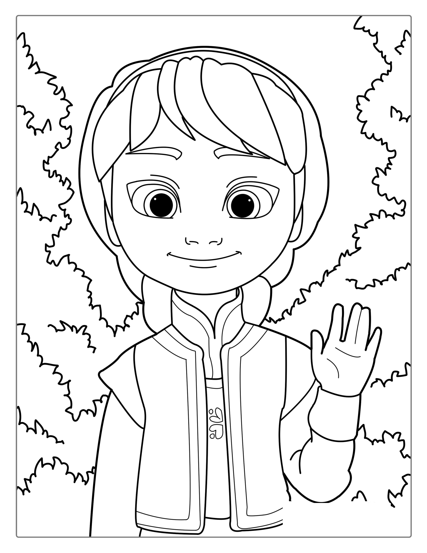 Elsa As A Kid Easy Coloring Sheet