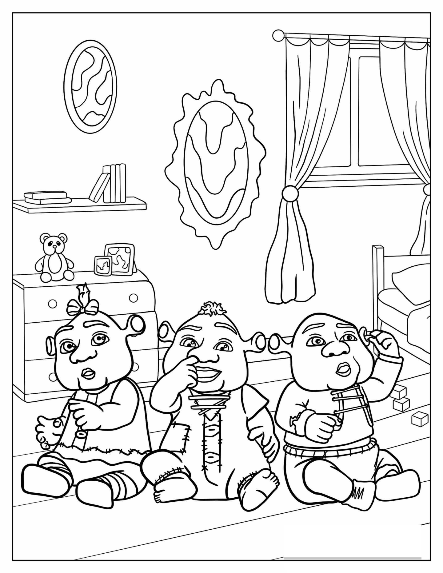 Shrek Babies Coloring Page