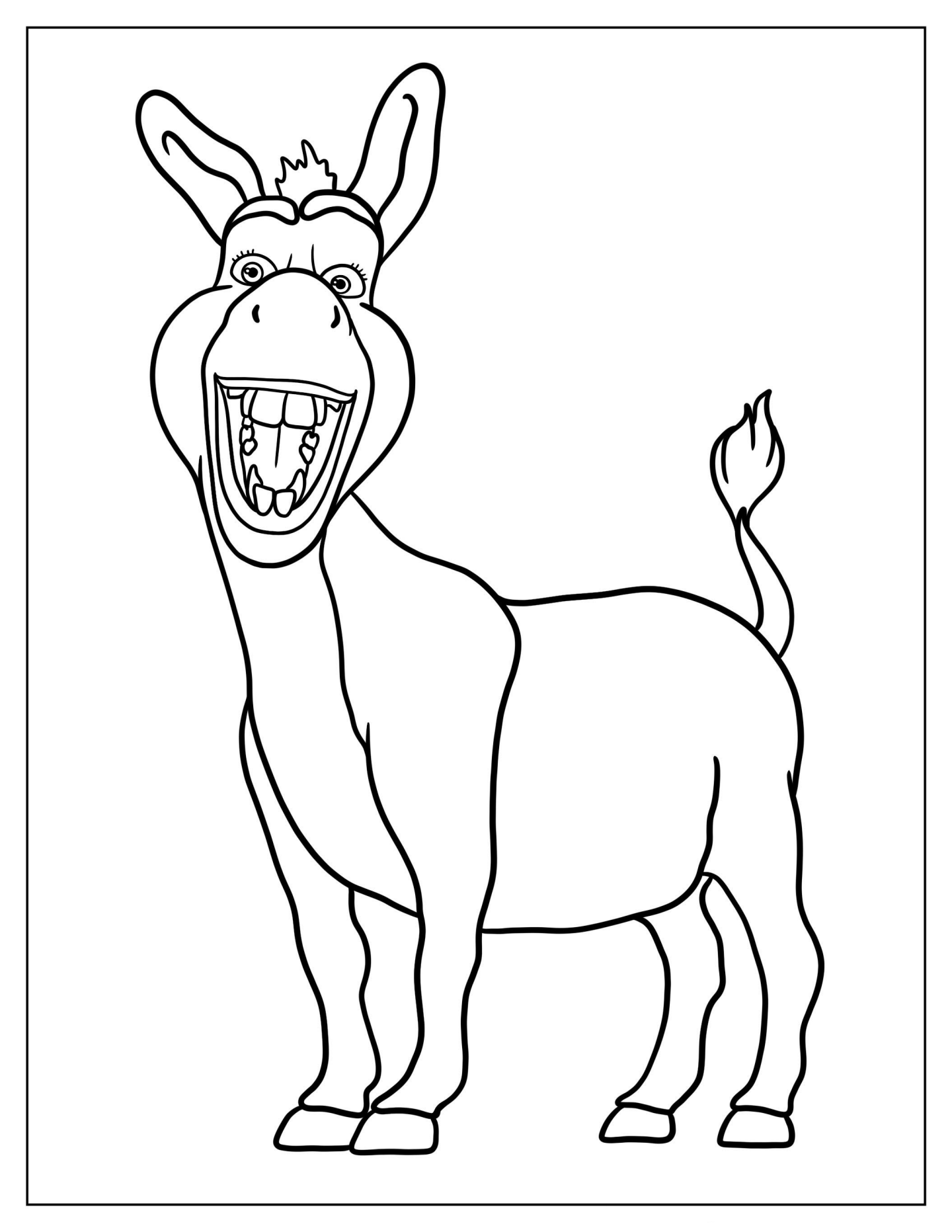 Smiling Donkey Coloring Sheet