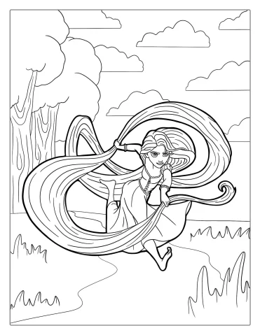 Rapunzel With Long Hair Coloring Page
