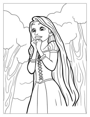 Easy Coloring Page Of Rapunzel