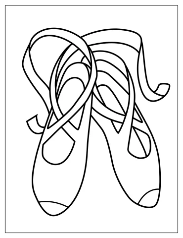 Ballerina Dance Shoes Coloring Sheet